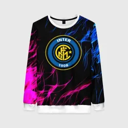 Женский свитшот 3D Inter неоновое пламя