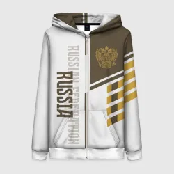 Женская толстовка 3D на молнии Герб России