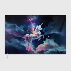 Флаг 3D Космический единорог, AI+Ps