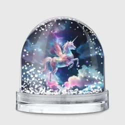 Игрушка Снежный шар Космический единорог, AI+Ps