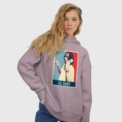 Женское худи Oversize хлопок Lil Baby rapper - фото 2