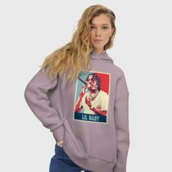 Женское худи Oversize хлопок Rapper Lil Baby - фото 2
