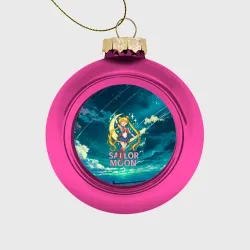 Ёлочный шар стеклянный/пластиковый Sailor Moon на фоне неба