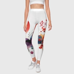 Леггинсы 3D Абстрактный Японский паттерн и иероглиф любовь - фото 2