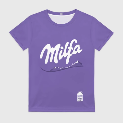 Женская футболка 3D с принтом Milfa, вид спереди #2