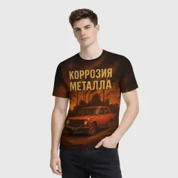 Мужская футболка 3D Коррозия металла - фото 2