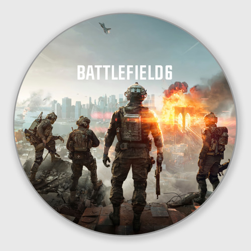 Круглый коврик для мышки с принтом Битва за Бруклин из Battlefield 6 Круглый коврик для мышки Битва за Бруклин из Battlefield 6