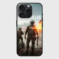 Чехол силиконовый для Apple iPhone 15 Pro матовый Битва за Бруклин из Battlefield 6