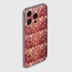 Чехол для iPhone 15 Pro Max силиконовый с защитой камеры Чешуя кольчуга красного дракона - фото 2