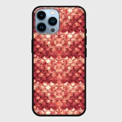 Чехол для iPhone 14 Pro Max Чешуя кольчуга красного дракона