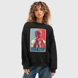 Женский свитшот oversize без начеса хлопок Джус Ворлд - фото 2