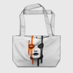 Пляжная сумка 3D Лицо на светлом фоне