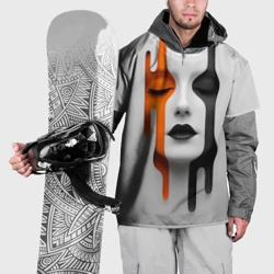 Накидка на куртку 3D Лицо на светлом фоне