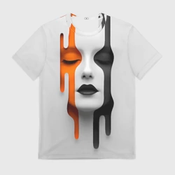 Мужская футболка 3D Лицо на светлом фоне