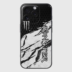 Чехол для iPhone 16 Pro силиконовый с защитой камеры Manster energy - white