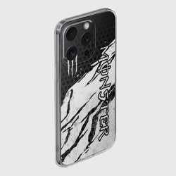 Чехол для iPhone 15 Pro Max силиконовый с защитой камеры Manster energy - white - фото 2