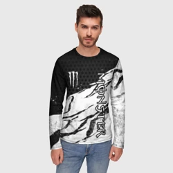 Мужской лонгслив 3D Manster energy - white - фото 2