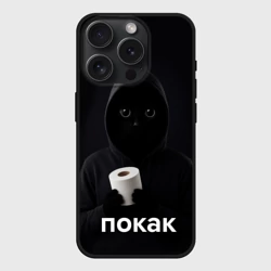 Чехол силиконовый для Apple iPhone 15 Pro матовый Кот окак - покак мем