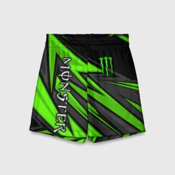 Детские спортивные шорты 3D Monster energy - зеленый спорт