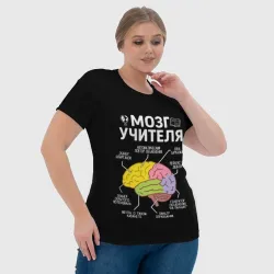Женская футболка 3D Мозг учителя цветной - фото 6
