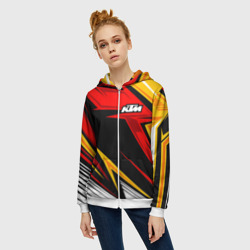 Женская толстовка 3D на молнии KTM - теплые тона - фото 2