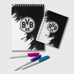 Блокнот Borussia черно белые штрихи краски