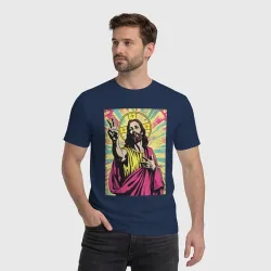 Мужская футболка хлопок Jesus peace - фото 2
