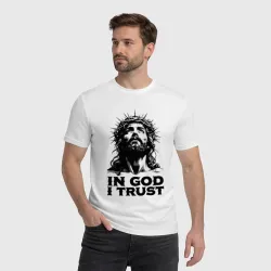 Мужская футболка хлопок Jesus - in god i trust - фото 2