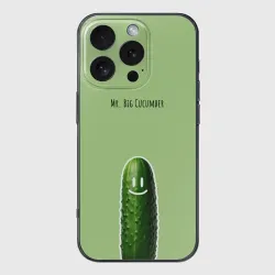 Чехол для iPhone 16 Pro силиконовый с защитой камеры Мистер большой огурец