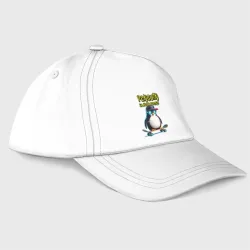 Бейсболка Penguin skateboarding - ai art fantasy