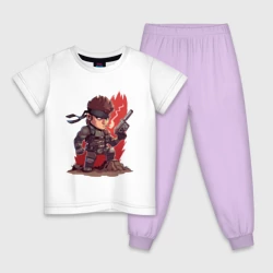 Детская пижама с белой футболкой Metal Gear Солид Снейк