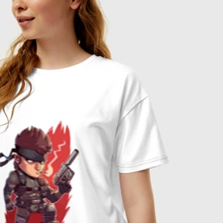 Женская футболка хлопок Oversize Metal Gear Солид Снейк - фото 2