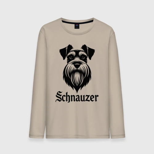 Мужской лонгслив хлопок Шнауцер в стиле тату
