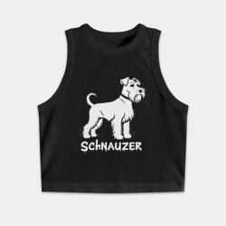 Женская укороченная майка-топ хлопок Шнауцер в стиле граффити