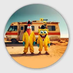 Круглый коврик для мышки Spomge Bob and Patrick Star - Breaking bad