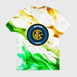 Мужская футболка 3D Inter зеленый огонь