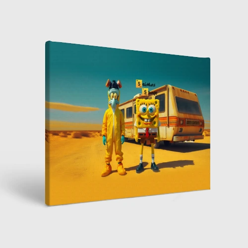 Холст прямоугольный Sponge Bob and Squidward - Breaking bad