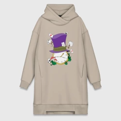 Платье-худи хлопок Алиса в зазеркалье