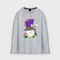 Женский лонгслив oversize хлопок Алиса в зазеркалье