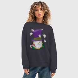 Женский свитшот oversize без начеса хлопок Алиса в зазеркалье - фото 2