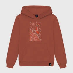 Женская толстовка хлопок Мезенский конь взбирается на гору