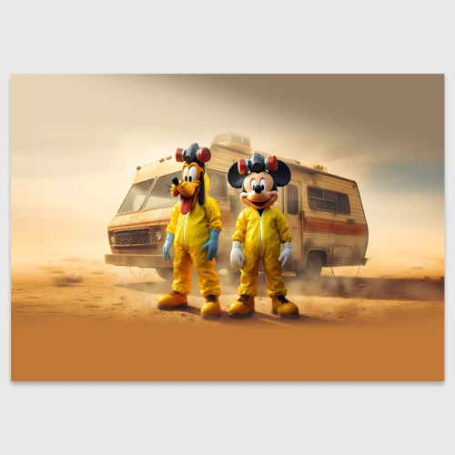Поздравительная открытка Mickey and Pluto - Breaking bad soap opera