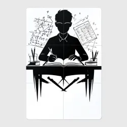 Магнитный плакат 2Х3 Студент за книгой и формулами