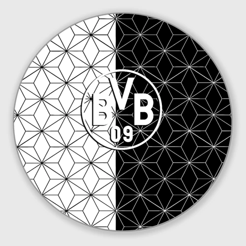 Круглый коврик для мышки Borussia geometry black steel