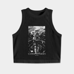 Женская укороченная майка-топ хлопок Фрирен - вода