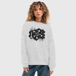 Женский свитшот oversize без начеса хлопок Химия в стиле граффити - фото 2