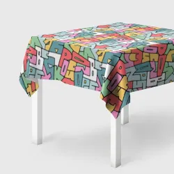 Скатерть 3D Алфавит полигональный - паттерн