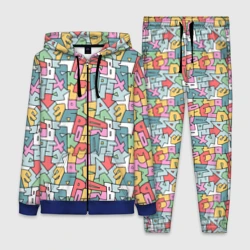 Женский костюм 3D Алфавит полигональный - паттерн