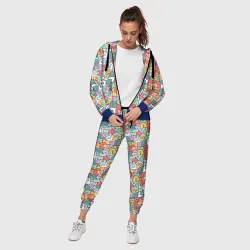 Женский костюм 3D Алфавит полигональный - паттерн - фото 2