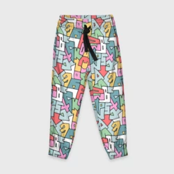 Детские брюки 3D Алфавит полигональный - паттерн